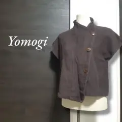 YOMOGI ボタンアシンメトリー コットンジレ ベスト