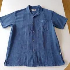 美品！Pico青いチェック柄半袖シャツ Mサイズ