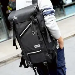【お得】リュック スクエア 大型 フロントストラップ ブラック