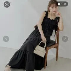 【chico】シャーリングワンピース