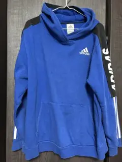 adidas パーカー　青 XL