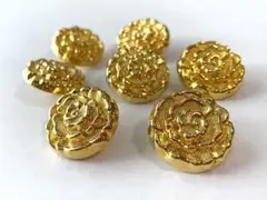 【新品】 薔薇 ゴールド ボタン7個セット
