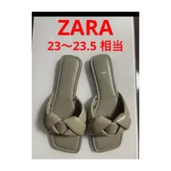 タグ無未使用　38 ZARA パフィサンダル　クッション　ライトグレー　ミュール