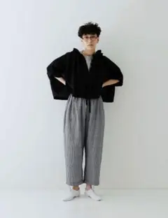 nest Robe❤︎コットンリネンギンガムチェックイージーパンツ