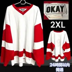 【2XL】OKAY アイスホッケー カナダ製 ゲームシャツ USストリート古着