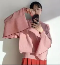 CLANE 新品 BACK FRILL LINE KNIT
