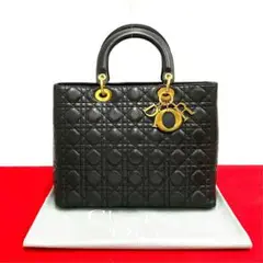 極 美品 クリスチャンディオール レディディオール カナージュ トートバッグ.