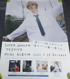 【非売品】SUPER JUNIOR YESUNG 告知 ポスター 激レア ❌折れ