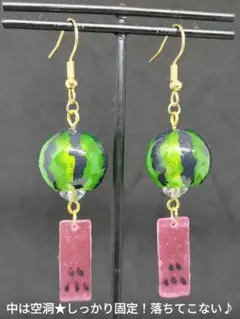 スイカ　風鈴ピアス