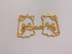 お化けのねこちゃんレジン枠2個セット(お試し用)