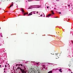 50枚セット♡人物ステッカー♡レトロガール♡まとめ売り♡作家様♡シール♡紙モノ♡