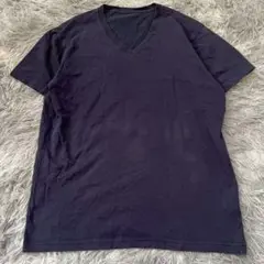 美品✨【UNIQLO】ダークネイビー Vネック Tシャツ M インナーカジュアル