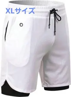 ☀️速乾✦抗菌☘️スポーツハーフパンツ メンズ XL フィットネス 短パン