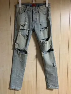 424 フォートゥーフォー　クラッシュデニムパンツ