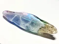 ⑦海のヘアクリップ　ハンドメイド　星の砂　海塗り　レジン