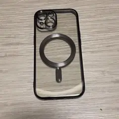 訳あり☆ iPhone15ケース　透明　ブラック　MagSafe対応