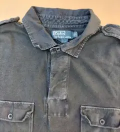 90s ラルフローレン ポロシャツ XL ミリタリー CUSTOM FIT