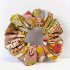 カラフルとティータイム　シュシュ　ハンドメイド　シンプル