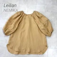 Leilian★美品★ NEMIKA リネンレーヨンボリュームスリーブブラウス