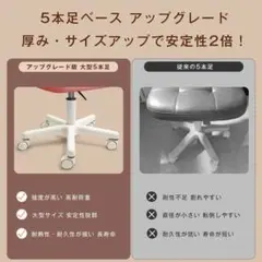 大型5本足オフィスチェア ベージュ