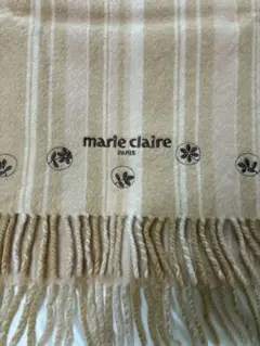 marie claire ストライプマフラーブランケット 約70x125cm