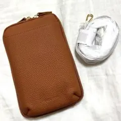 ❣️新品未使用❣️スマホポーチ 本革 ショルダーバッグ 斜めかけ スマホショルダー