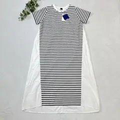 新品✨ベアトリス 異素材 ドッキング ボーダー シャツワンピース　ロング丈　38