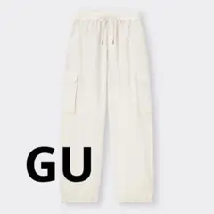 美品✨GU カーゴプルオンパンツ　ナチュラル　Sサイズ
