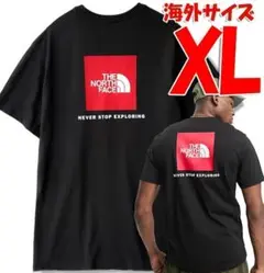 ノースフェイス 半袖Tシャツ メンズ 海外XL 日本3L相当 黒赤box