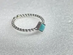✨925スターリングシルバー✨14号 ジオメトリック ターコイズリング