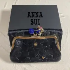 [ANNA SUI] [アナスイ] プレイングキャット 外口金二つ折り財布 黒