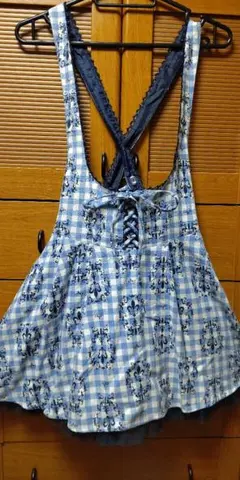 SEcertHOneyシークレットハニー 水色チェック ジャンスカ リズリサ風