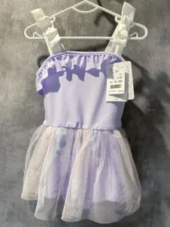 【新品未使用タグ付】ラベンダー色 フリル付き水着　110サイズ