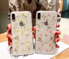 7.8.SE2/X.XS/XR/11【新品】透明×押し花iPhoneケース