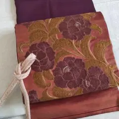 【逸品】【初釜】手刺繍　牡丹　引箔　袋帯　初釜　富貴繁栄