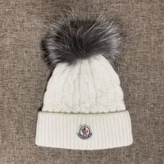 モンクレール MONCLER ニット帽 ホワイト