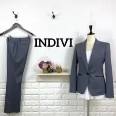 美品★ インディヴィ パンツスーツ フォーマル 秋冬 ビジネス 上質 高級