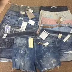 新品激安おまとめレディースデニムショートパンツ11枚size色々