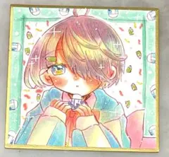 【送料込】オリジナル 手描きイラスト 文房具娘 消しゴムちゃん 【豆色紙】