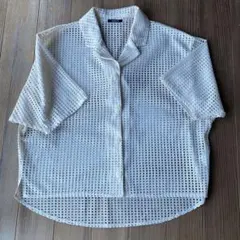 《美品》メッシュシャツ Lサイズ ベージュ