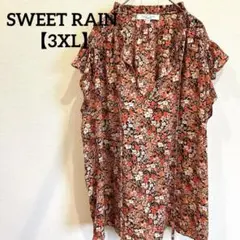 SWEET RAIN 【3XL】半袖 花柄シャツ ブラウス レディース トップス