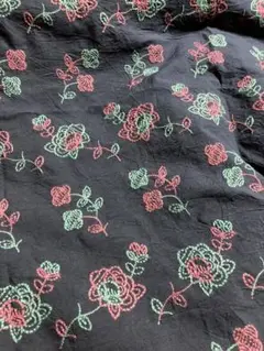 綿☆コットン☆刺繍☆シワ加工☆ハンドメイド☆幅119→1m 50㎝☆1点限り