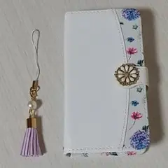 su842 Xperia Ace II SO-41B 手帳型ケース 花柄ホワイト