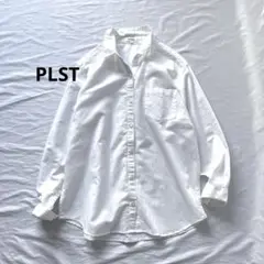 プラステ　PLST コットンリネン　オーバーサイズシャツ　L 白シャツ　長袖