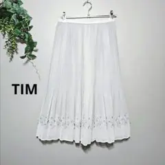 【TIM】ティム　グレー プリーツスカート Mサイズ