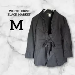 WHITE HOUSE BLACK MARKET 【M】ブラックシャツ 七分袖