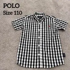 POLO ポロ　ギンガムチェックシャツ　半袖シャツ　ワンポイント　フォーマル