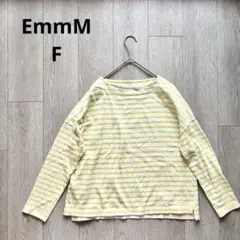 イーム イエロー ボーダートップス カットソー カジュアル F