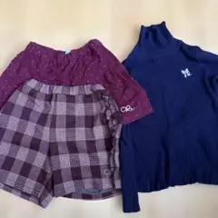 hakka タートルネックとショートパンツセット 130