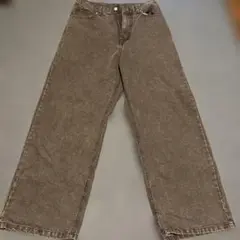 バギーセミワイドデニムパンツ　ブラック